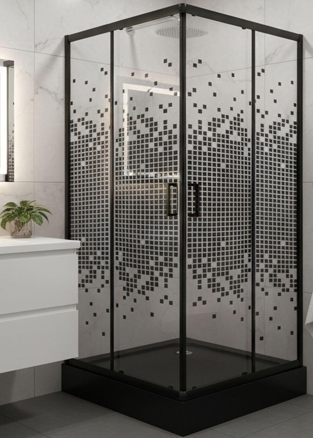 SHOWER DOOR JOYTEK RECTO MOSAIC BLACK 90X90199 CM (INCLUYE RECEPTÁCULO)-4