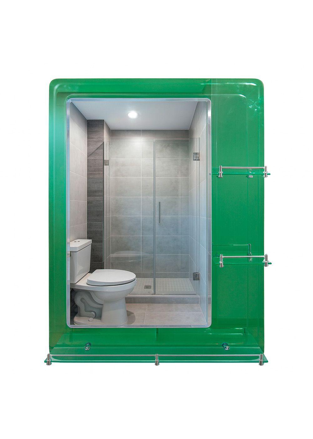 Espejo con Repisas Rectangular Green 80x60 cm-4
