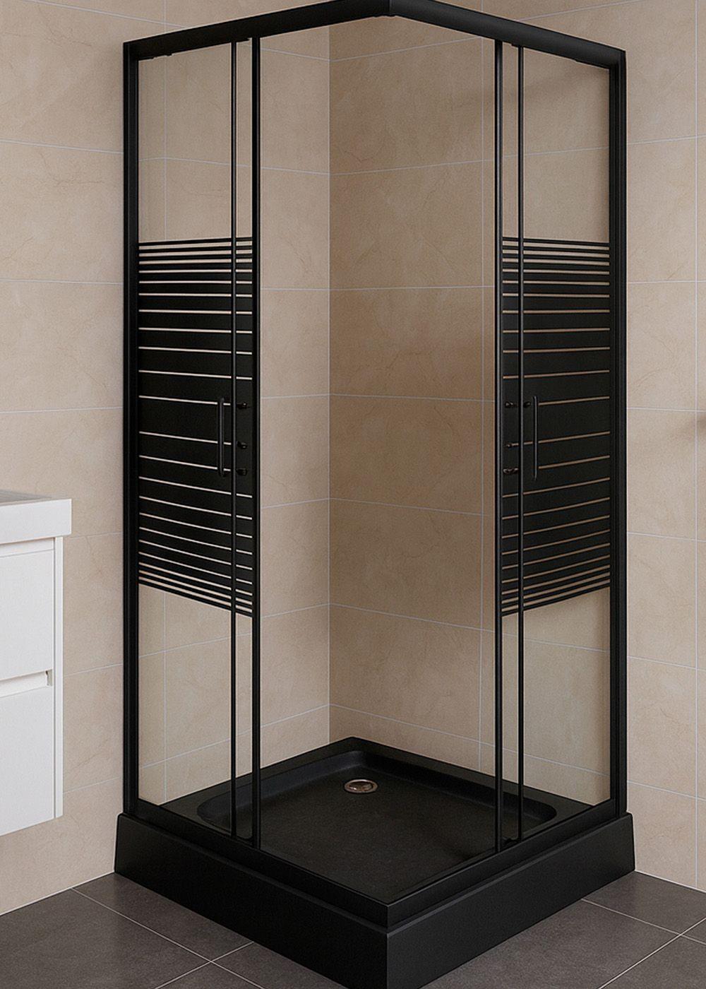 SHOWER DOOR JOYTEK RECTO STRAVA NEGRO 80X80X198 CM (INCLUYE RECEPTÁCULO)-5