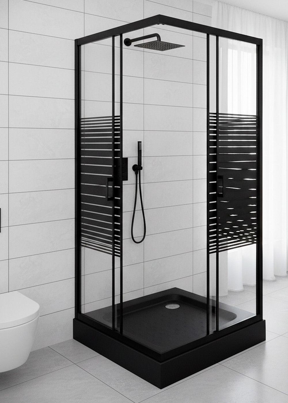 SHOWER DOOR JOYTEK RECTO STRAVA NEGRO 80X80X198 CM (INCLUYE RECEPTÁCULO)-6