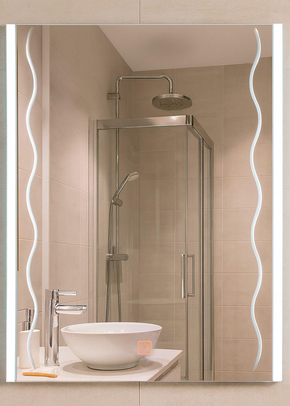 Espejo LED Líneas Curvas Joytek Rectangular 80x60 cm-2