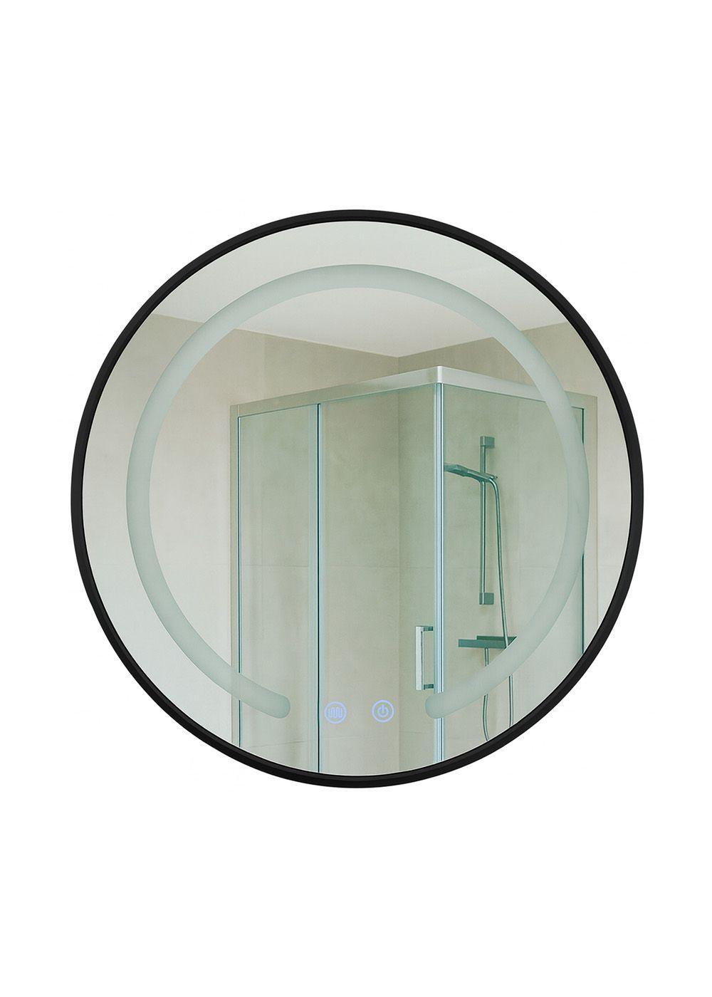 	
Espejo Redondo Marco Negro Touch con Luz Led 3 colores 50 cm-2