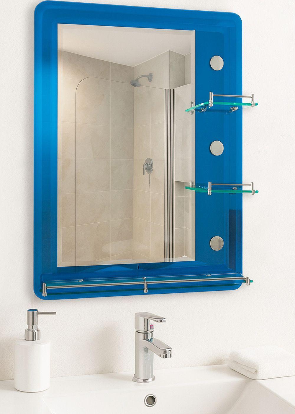 Espejo con Repisas Rectangular Blue 80x60 cm-2