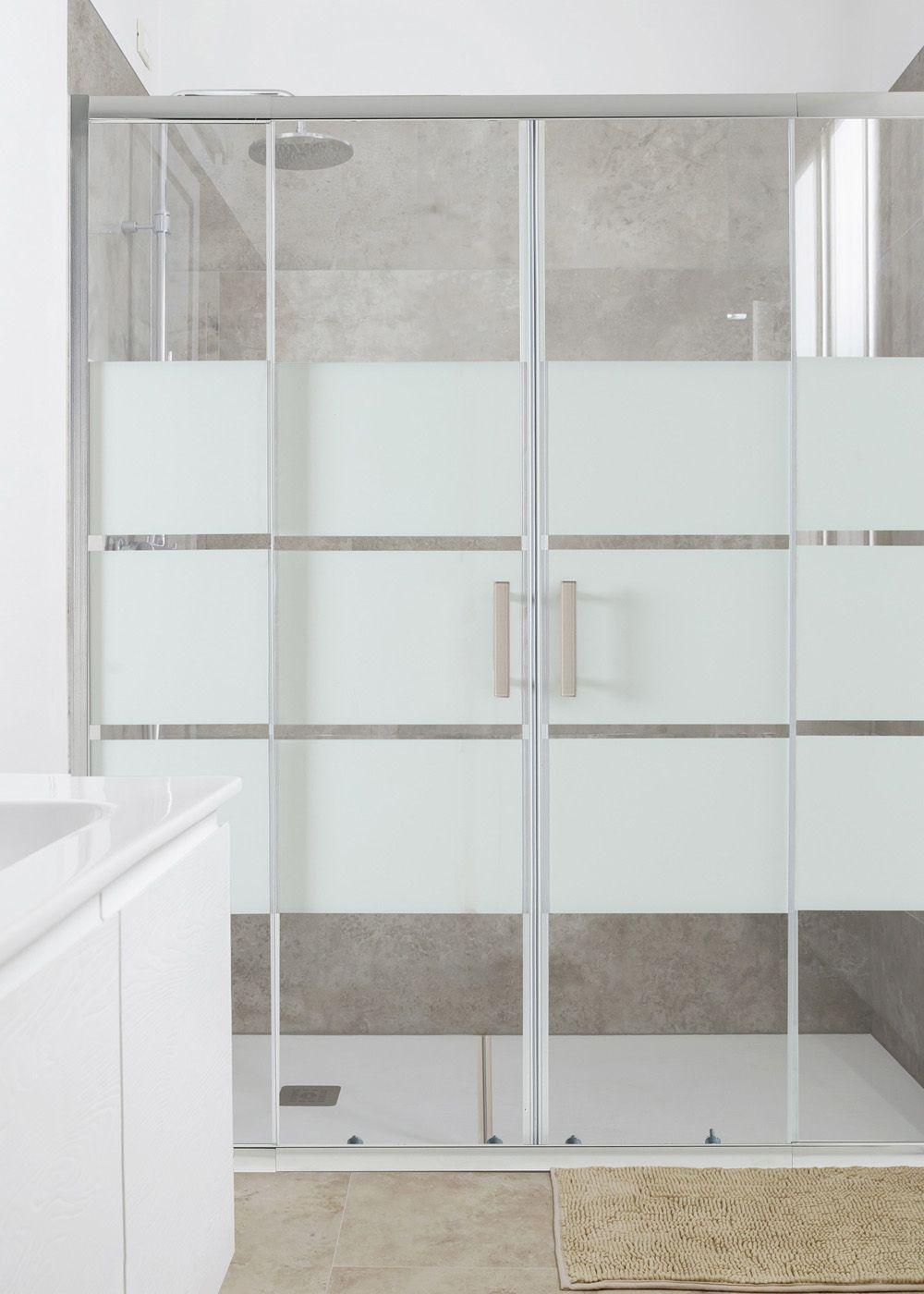 MAMPARA AJUSTABLE DE DUCHA STYLE 160-180 LINEAS BLANCAS (4 HOJAS)-2