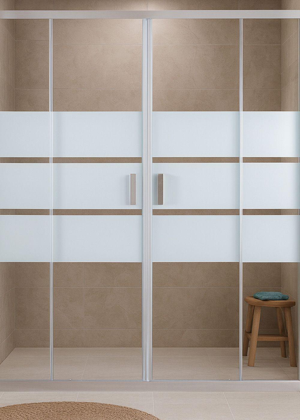 MAMPARA AJUSTABLE DE DUCHA STYLE 160-180 LINEAS BLANCAS (4 HOJAS)-4