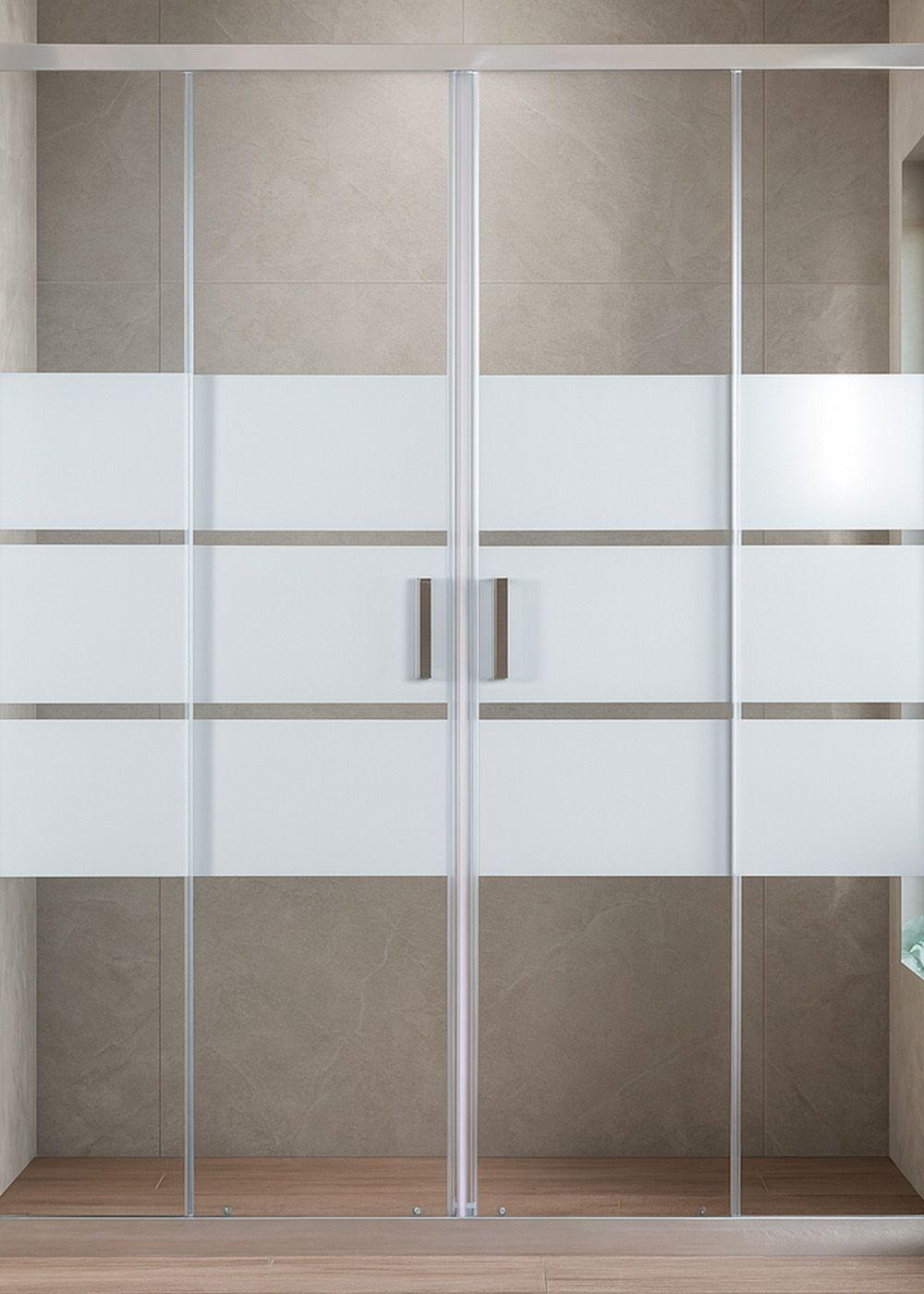 MAMPARA AJUSTABLE DE DUCHA STYLE 160-180 LINEAS BLANCAS (4 HOJAS)-5