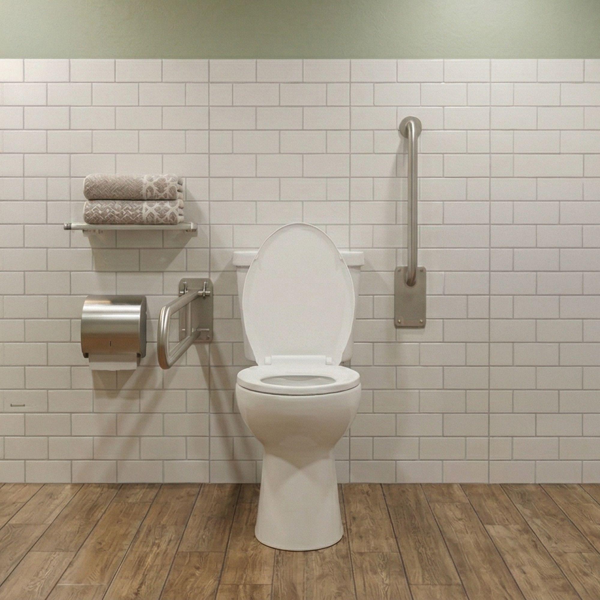 WC Sanitario Two Piece para Discapacitados Descarga a Piso 30 cm-3