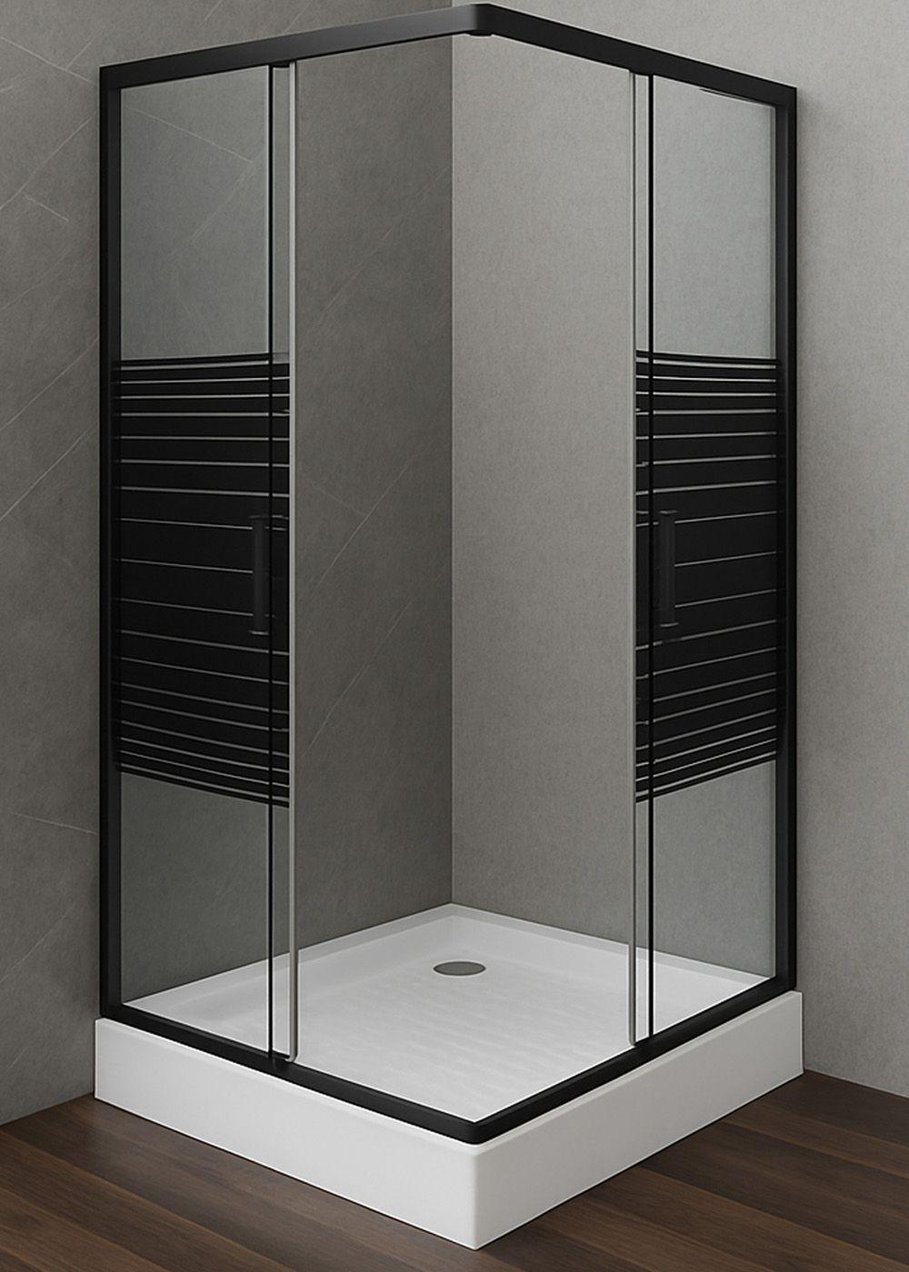 Shower Recto Strava Negro 90x90cm (Incluye Receptáculo)-2