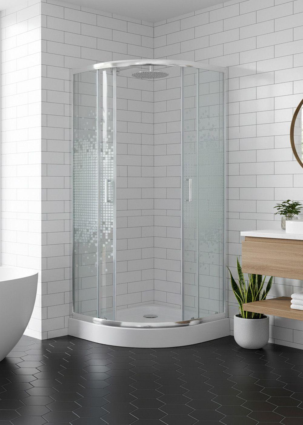 SHOWER DOOR JOYTEK CURVO MOSAIC WHITE 80X80X199 CM (INCLUYE RECEPTÁCULO)-3
