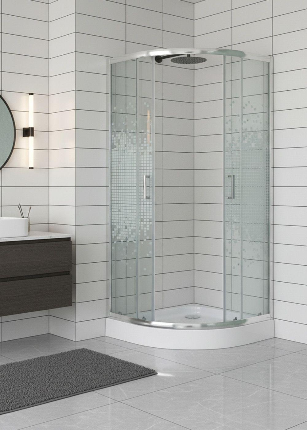 SHOWER DOOR JOYTEK CURVO MOSAIC WHITE 80X80X199 CM (INCLUYE RECEPTÁCULO)-4