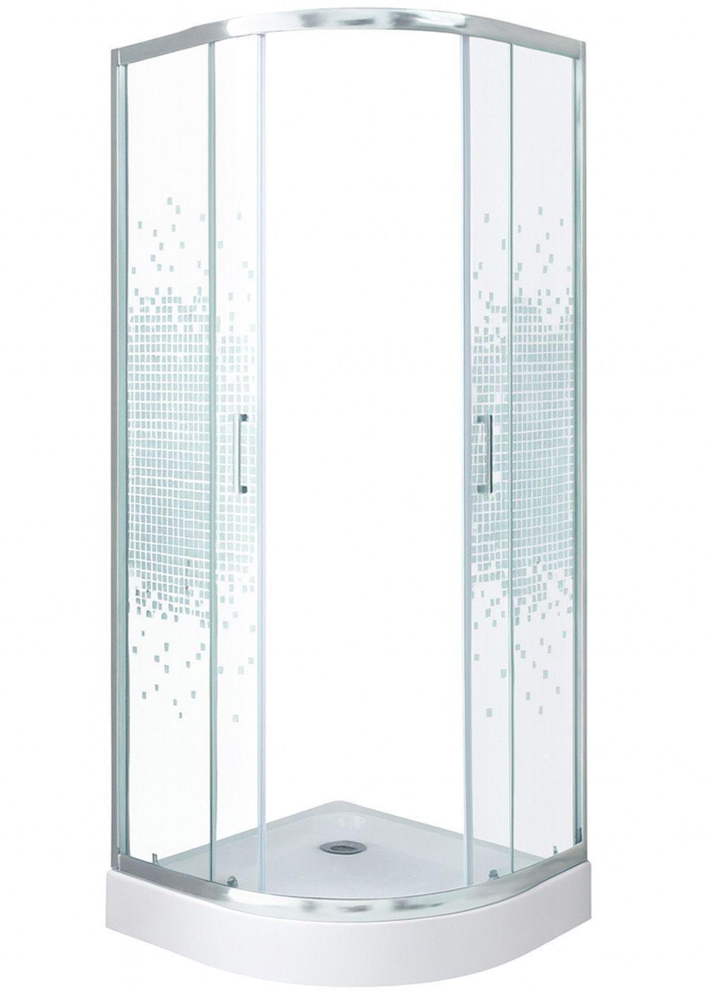 SHOWER DOOR JOYTEK CURVO MOSAIC WHITE 80X80X199 CM (INCLUYE RECEPTÁCULO)-5