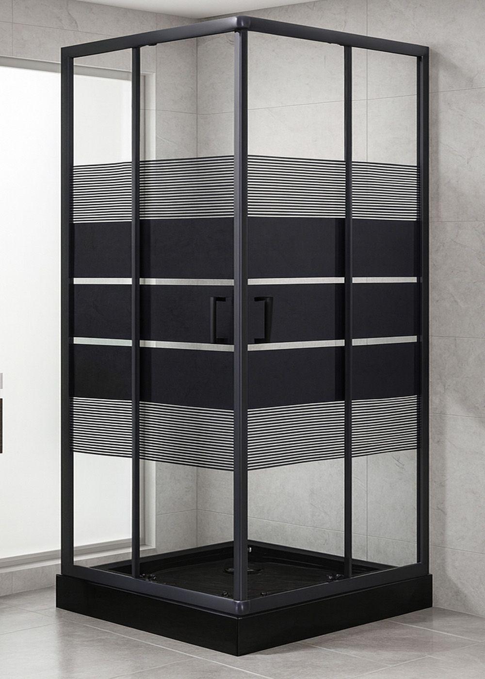 SHOWER DOOR JOYTEK STYLE RECTO NEGRO 90X90X198 CM (INCLUYE RECEPTÁCULO)-2
