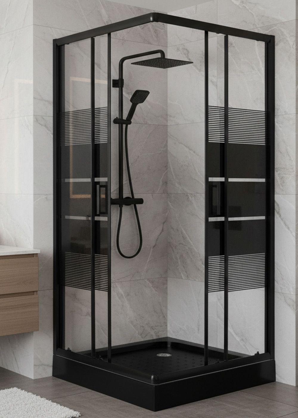 SHOWER DOOR JOYTEK STYLE RECTO NEGRO 90X90X198 CM (INCLUYE RECEPTÁCULO)-4