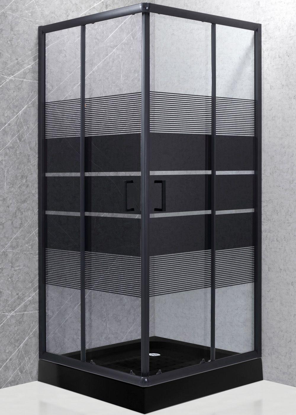 SHOWER DOOR JOYTEK STYLE RECTO NEGRO 90X90X198 CM (INCLUYE RECEPTÁCULO)-5