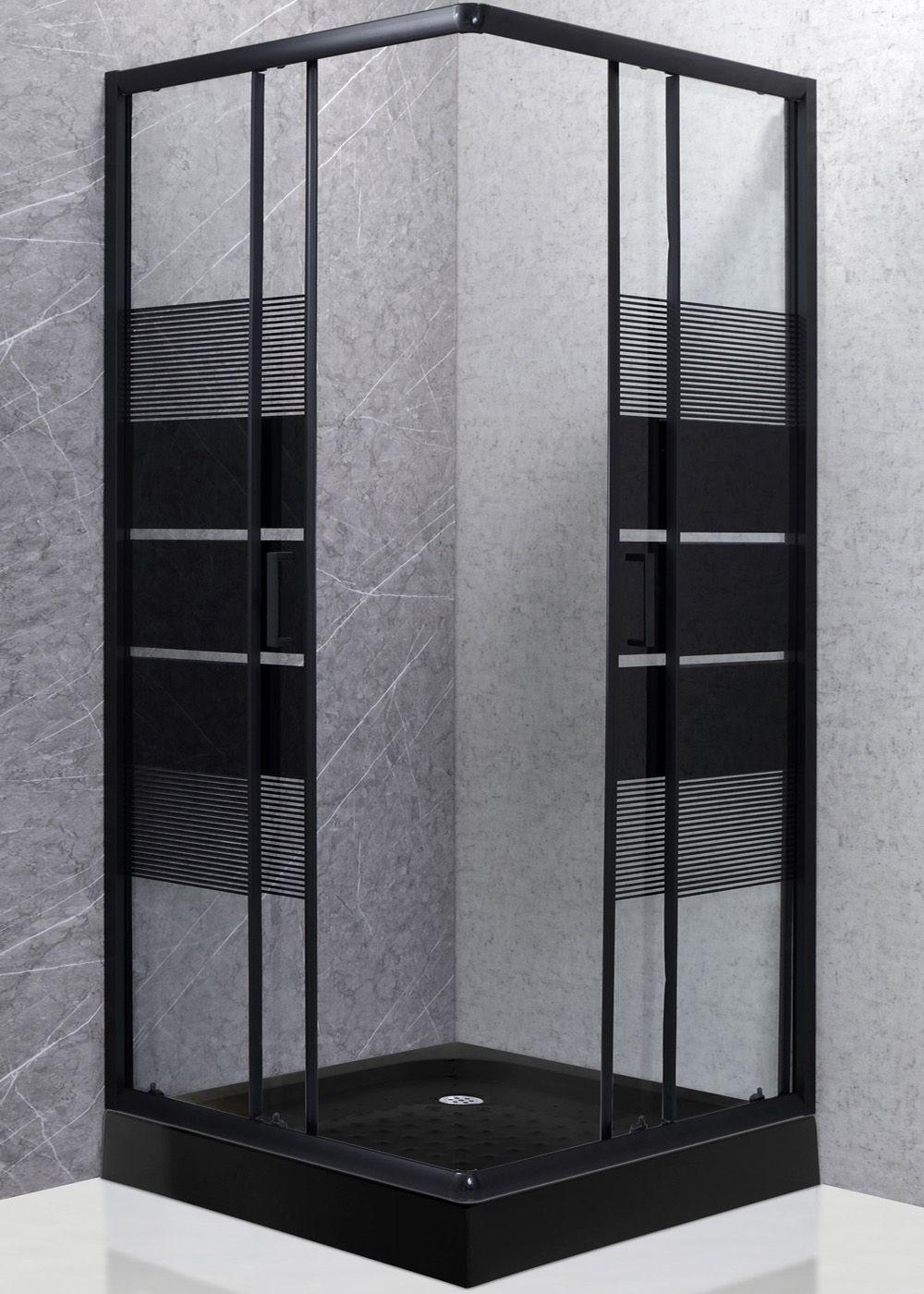 SHOWER DOOR JOYTEK STYLE RECTO NEGRO 90X90X198 CM (INCLUYE RECEPTÁCULO)-6
