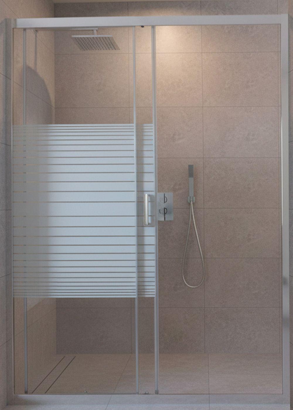 MAMPARA AJUSTABLE DE DUCHA STRAVA 160-180 LINEAS BLANCAS (2 HOJAS)-3