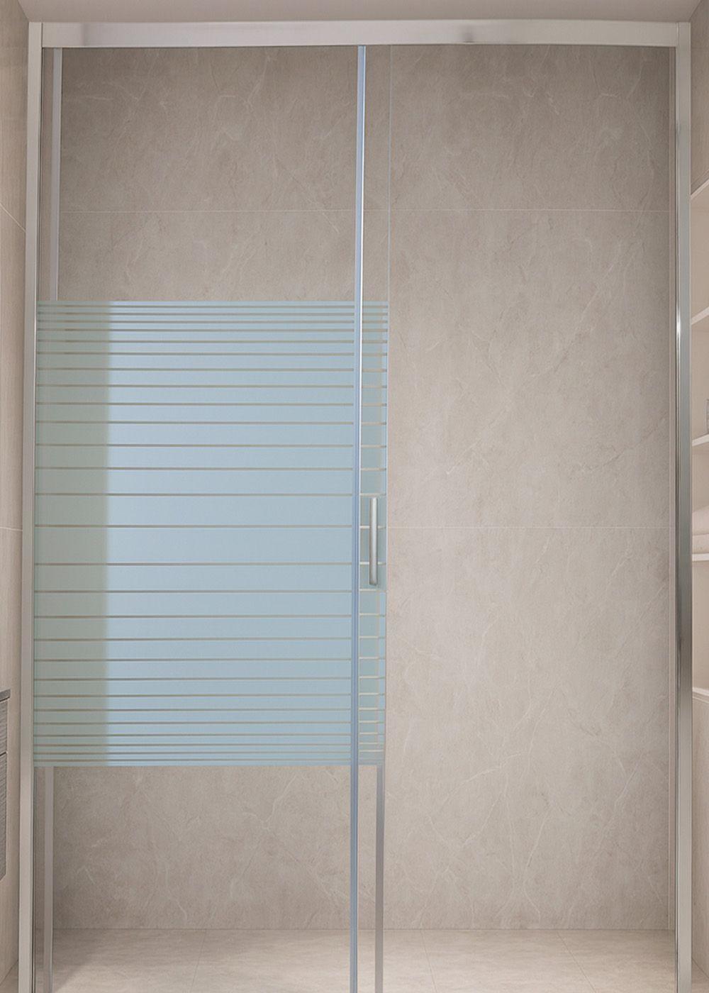 MAMPARA AJUSTABLE DE DUCHA STRAVA 160-180 LINEAS BLANCAS (2 HOJAS)-4