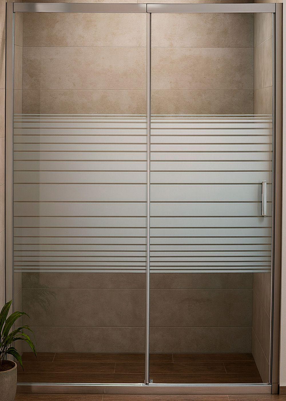 MAMPARA AJUSTABLE DE DUCHA STRAVA 160-180 LINEAS BLANCAS (2 HOJAS)-5