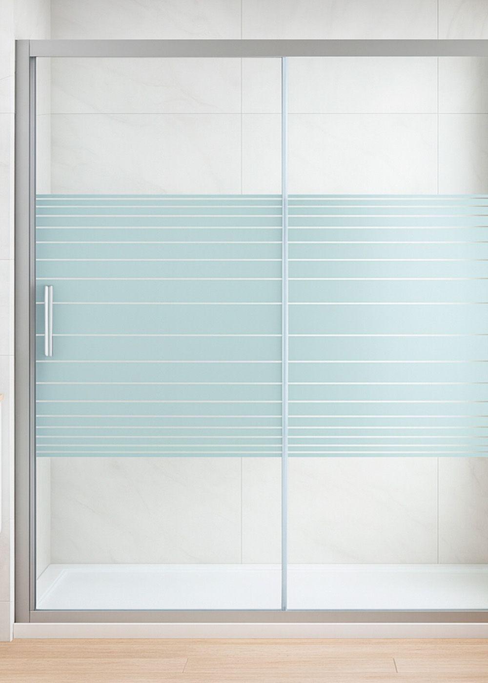 MAMPARA AJUSTABLE DE DUCHA STRAVA 160-180 LINEAS BLANCAS (2 HOJAS)-7