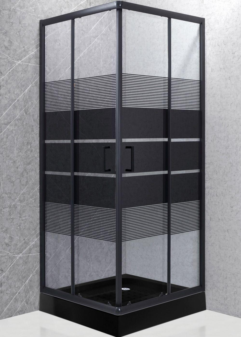 SHOWER DOOR JOYTEK RECTO STYLE NEGRO 80X80X198 CM (INCLUYE RECEPTÁCULO)-3