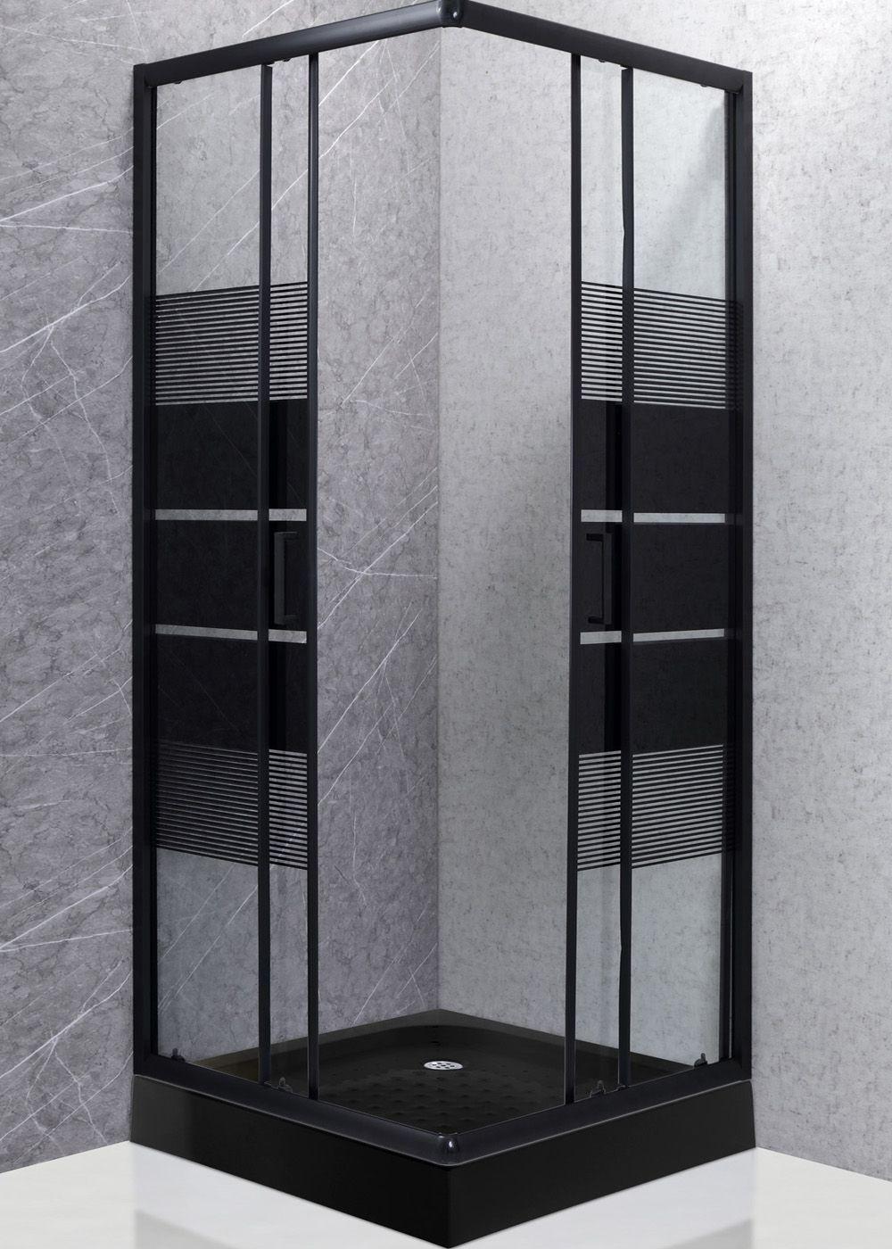SHOWER DOOR JOYTEK RECTO STYLE NEGRO 80X80X198 CM (INCLUYE RECEPTÁCULO)-4