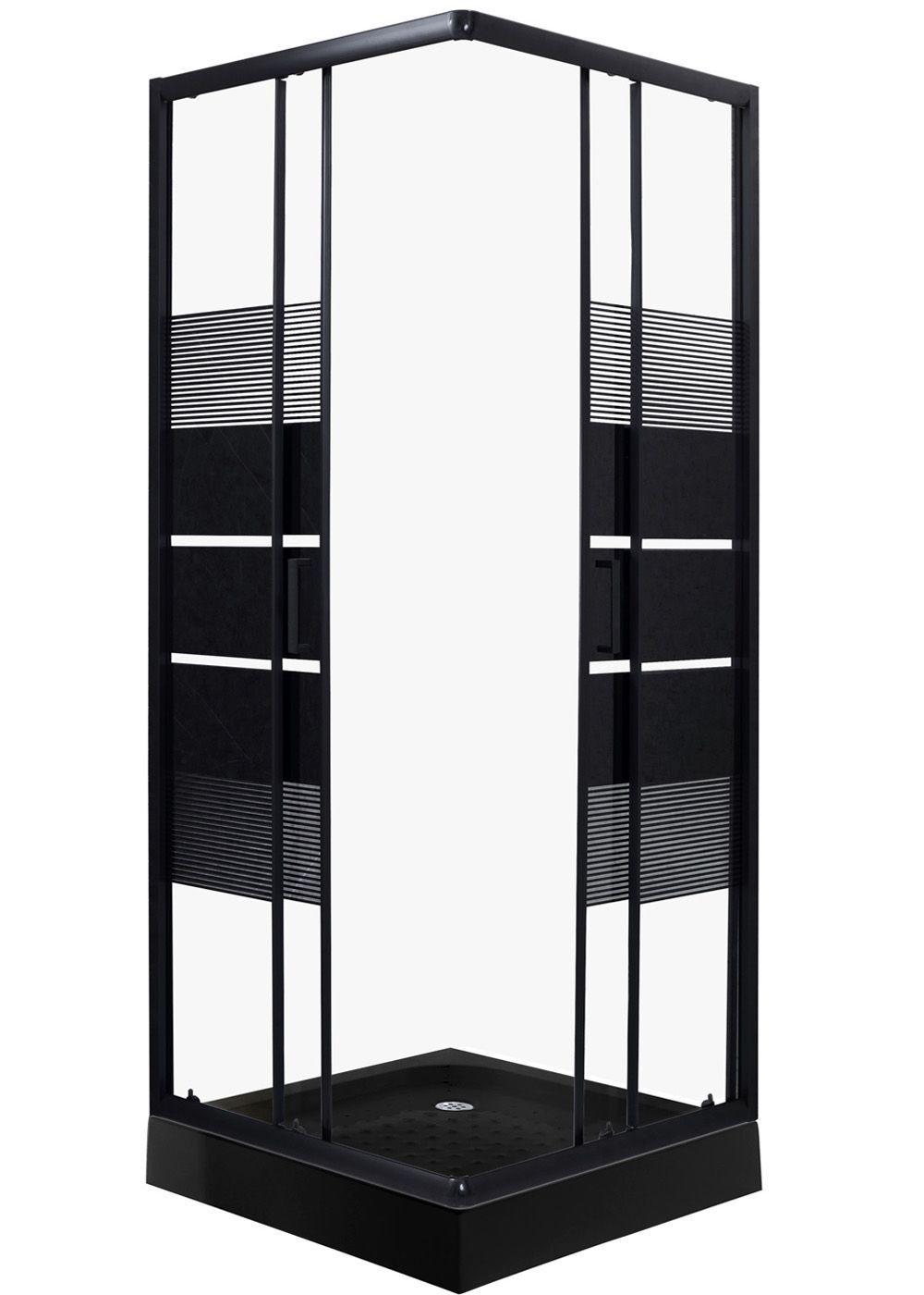 SHOWER DOOR JOYTEK RECTO STYLE NEGRO 80X80X198 CM (INCLUYE RECEPTÁCULO)-6