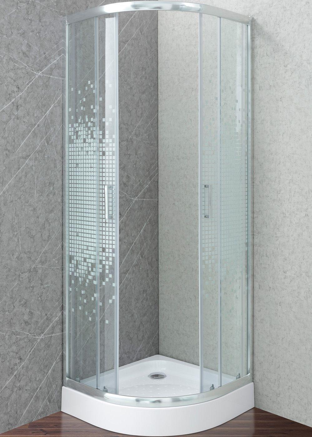 SHOWER DOOR  JOYTEK CURVO MOSAIC WHITE 70X70X199 CM (INCLUYE RECEPTÁCULO)-2