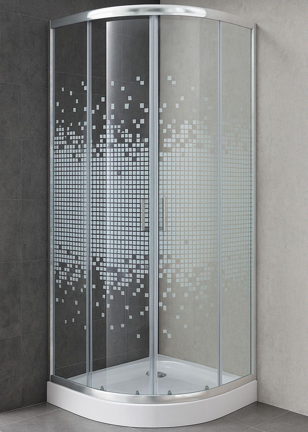 SHOWER DOOR  JOYTEK CURVO MOSAIC WHITE 70X70X199 CM (INCLUYE RECEPTÁCULO)-3
