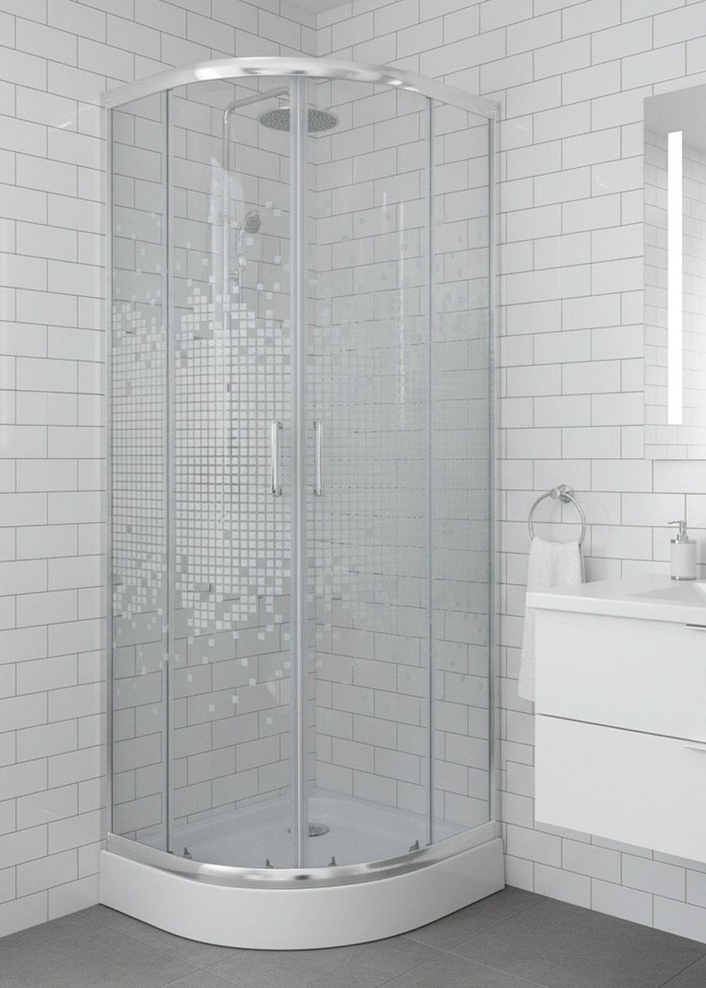 SHOWER DOOR  JOYTEK CURVO MOSAIC WHITE 70X70X199 CM (INCLUYE RECEPTÁCULO)-4