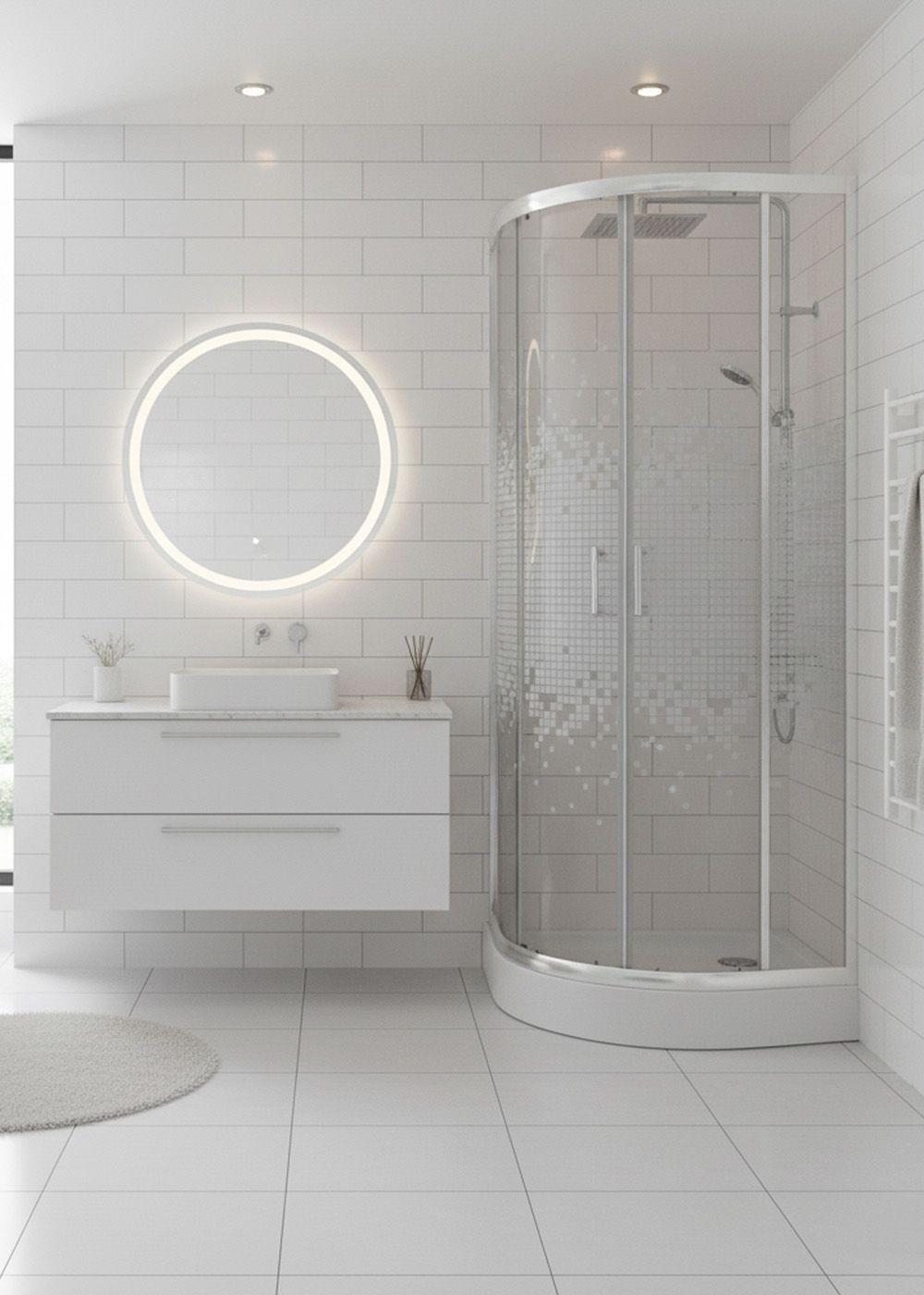 SHOWER DOOR  JOYTEK CURVO MOSAIC WHITE 70X70X199 CM (INCLUYE RECEPTÁCULO)-6