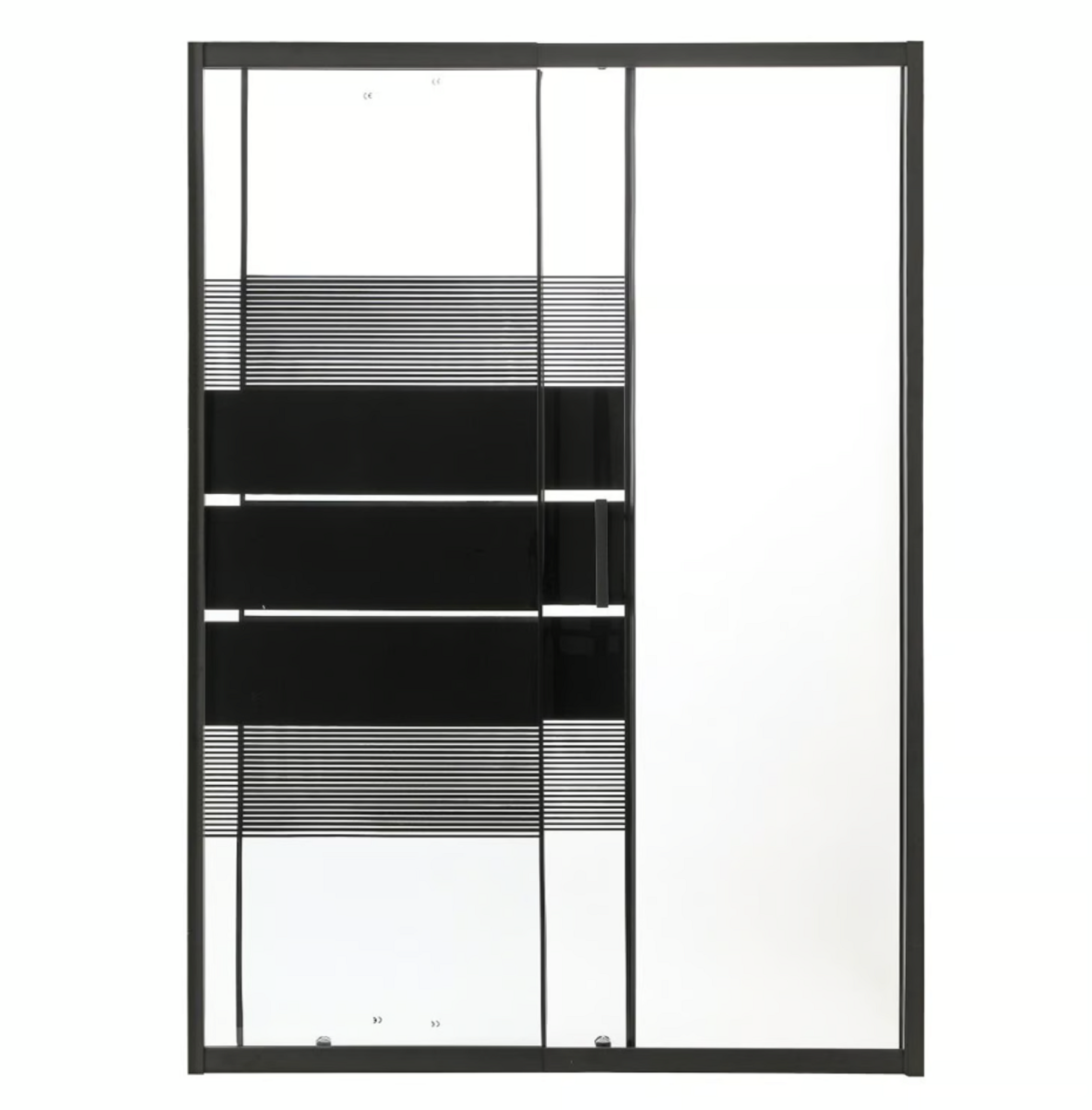 MAMPARA CON DISEÑO AJUSTABLE NEGRA 140-155X185 CM-0