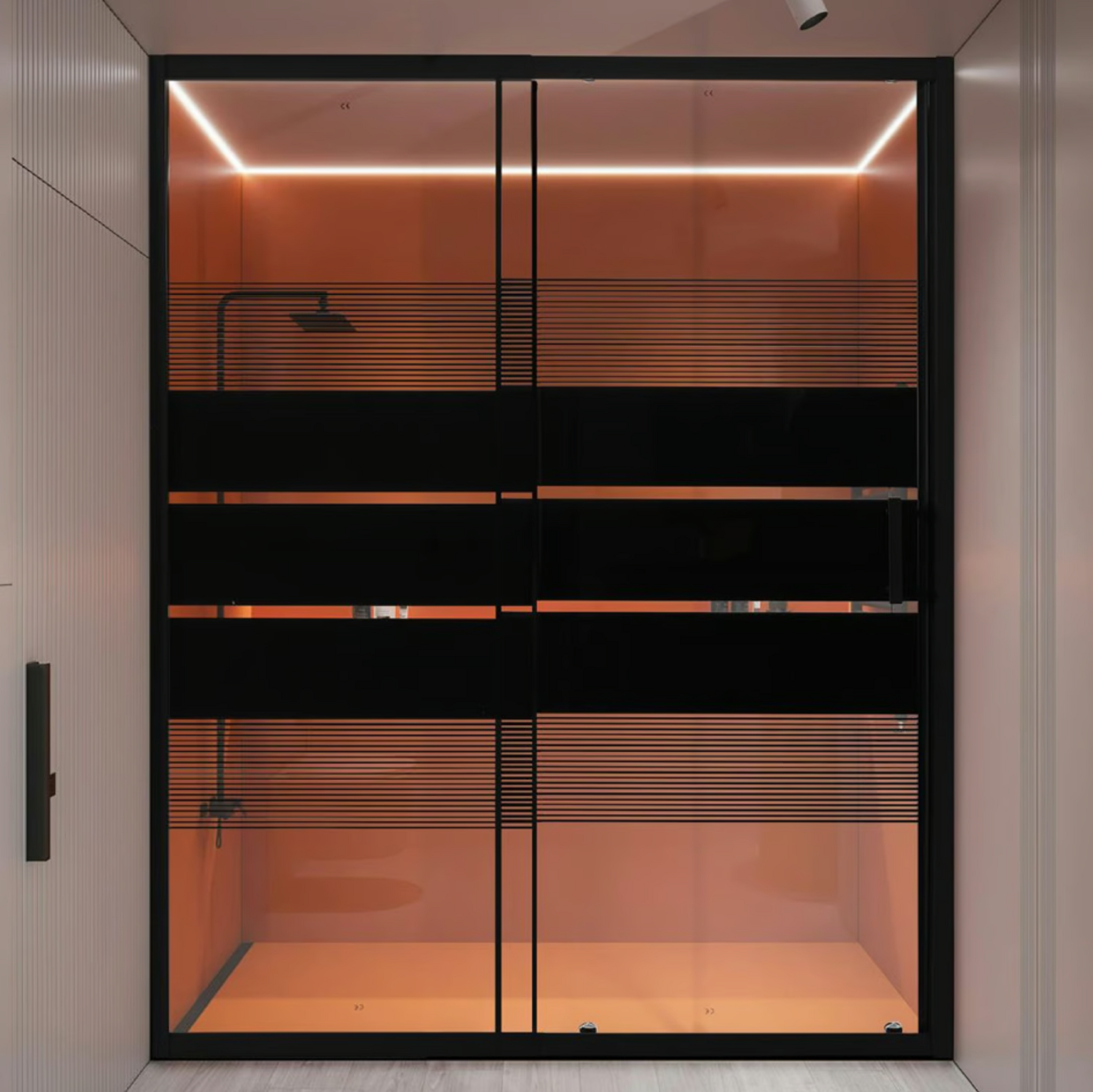 MAMPARA CON DISEÑO AJUSTABLE NEGRA 140-155X185 CM-4