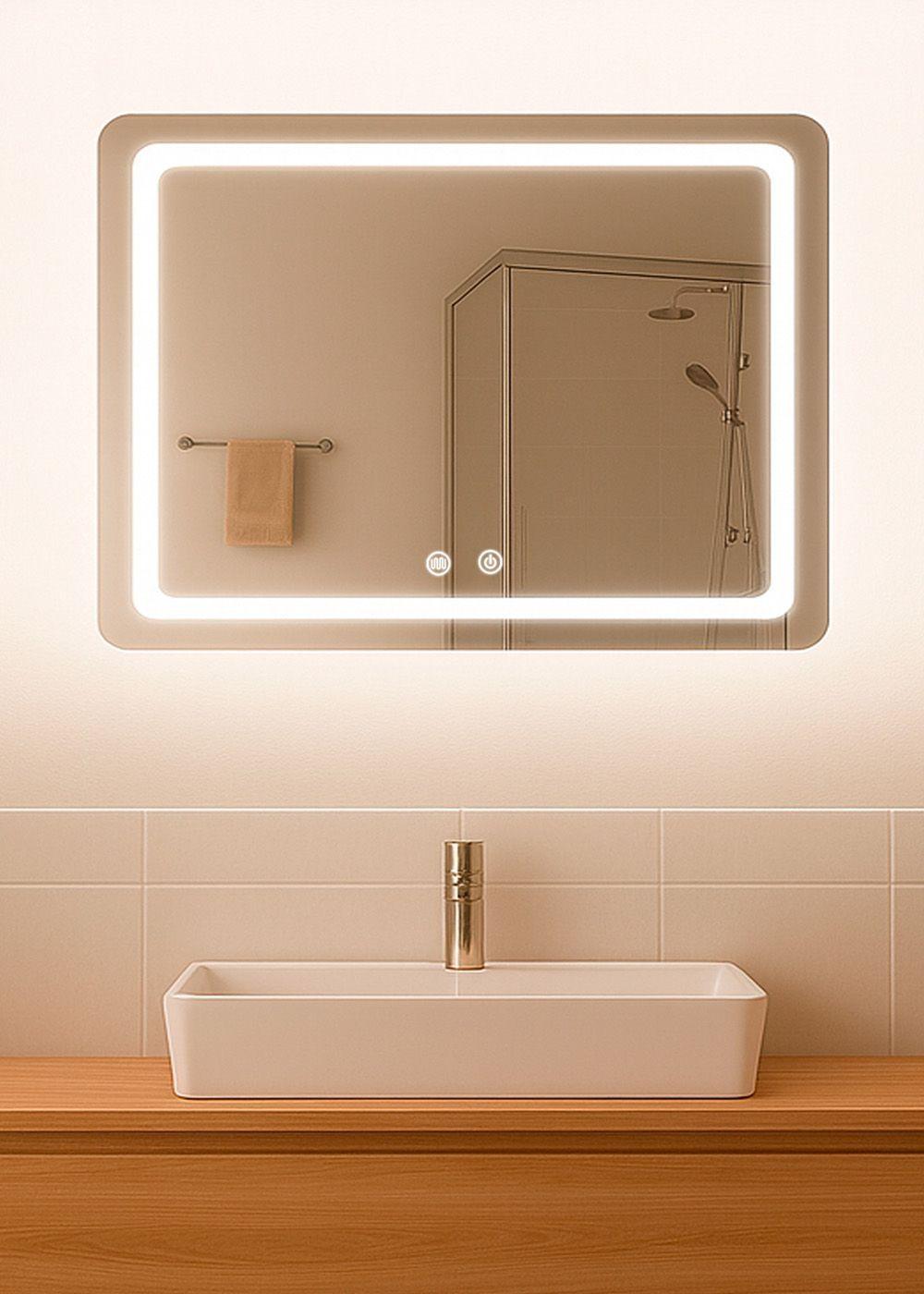 Espejo Rectangular Touch con Luz Led 3 colores 80 x 60 cm-2