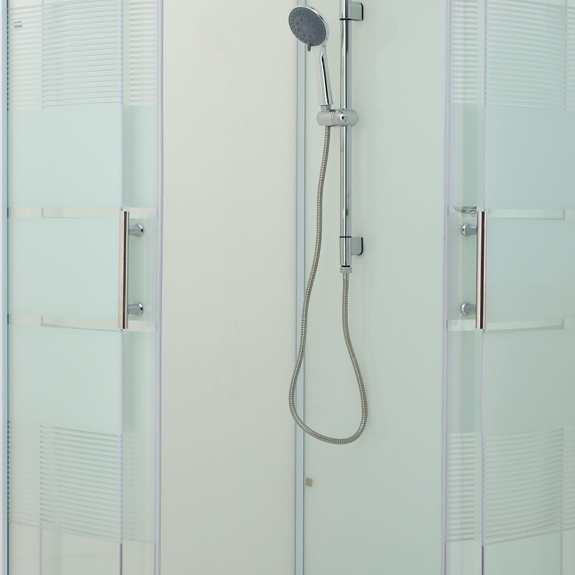 Cabina de Ducha Curva con Líneas 90x90x215cm (Incluye Receptáculo y Techo)-3
