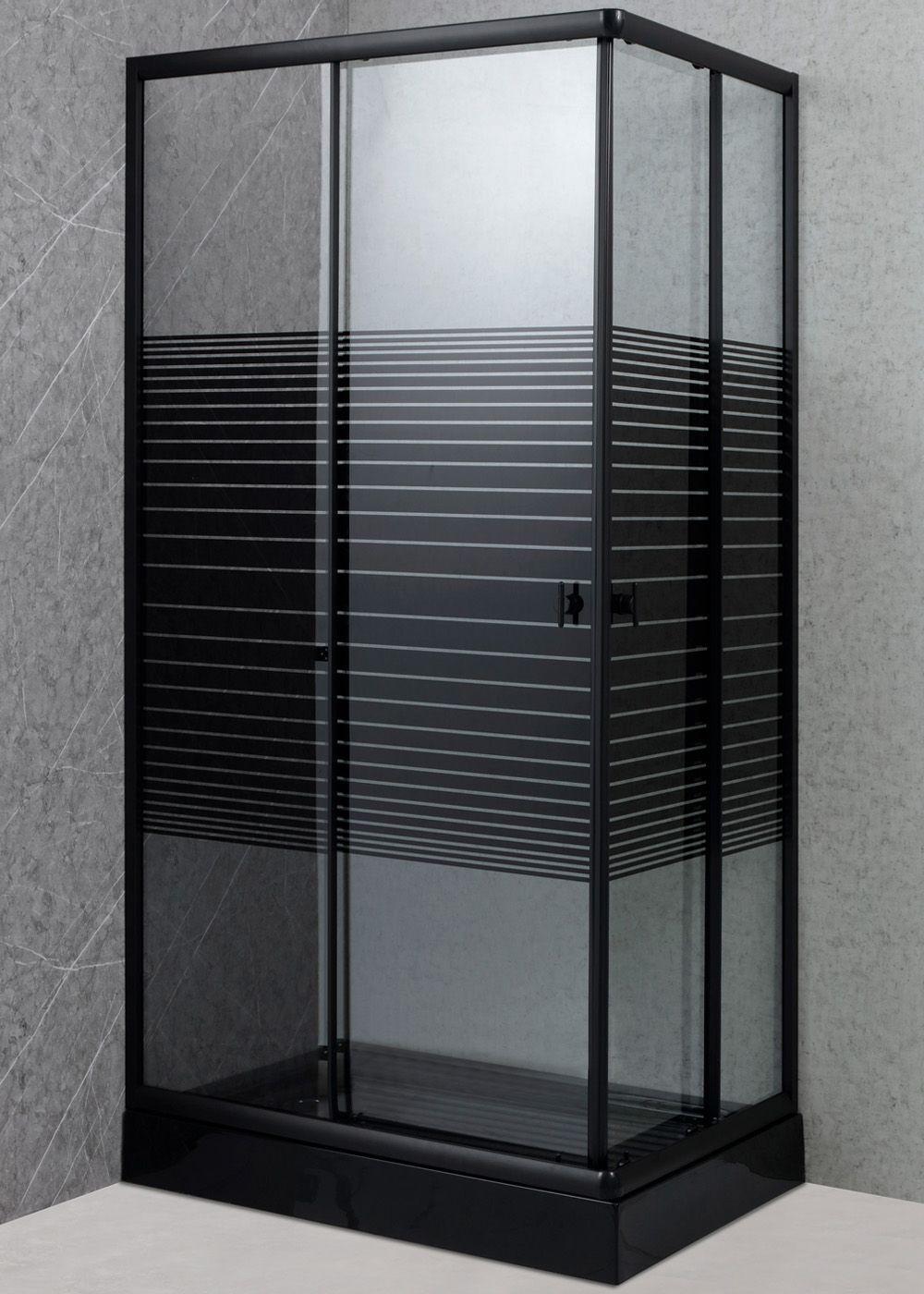 Shower Rectangular Strava Negro 120x80x198cm (Incluye Receptáculo)-1