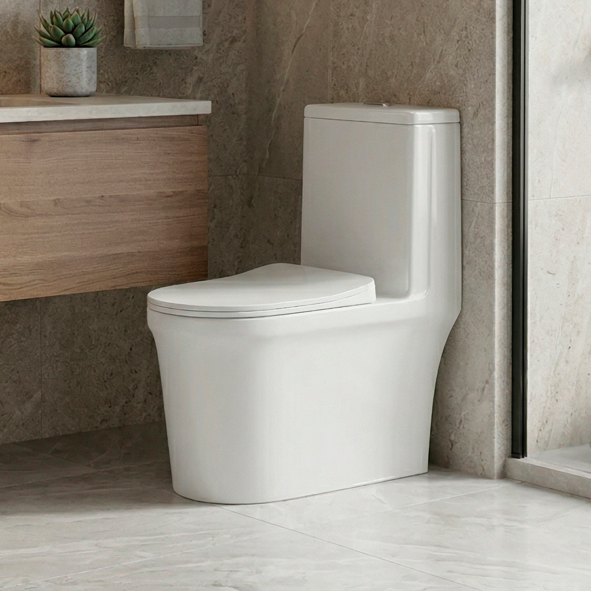 WC One Piece Premier 2051 Descarga a Piso 30 cm Blanco-4