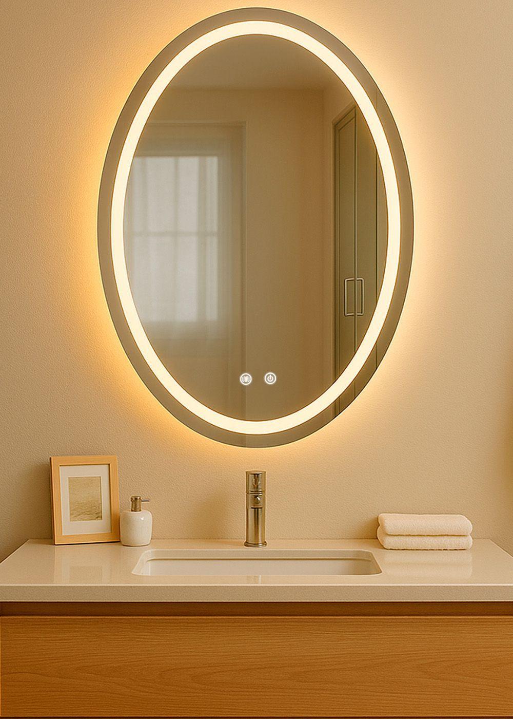 Espejo Ovalado Touch con Luz Led 3 colores 60 x 80 cm-3