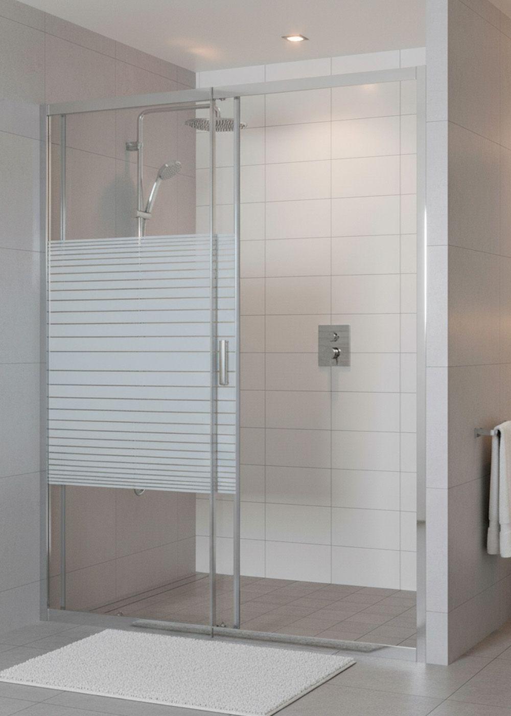 Mampara Ajustable de Ducha Strava 140-160 cm Líneas blancas-4