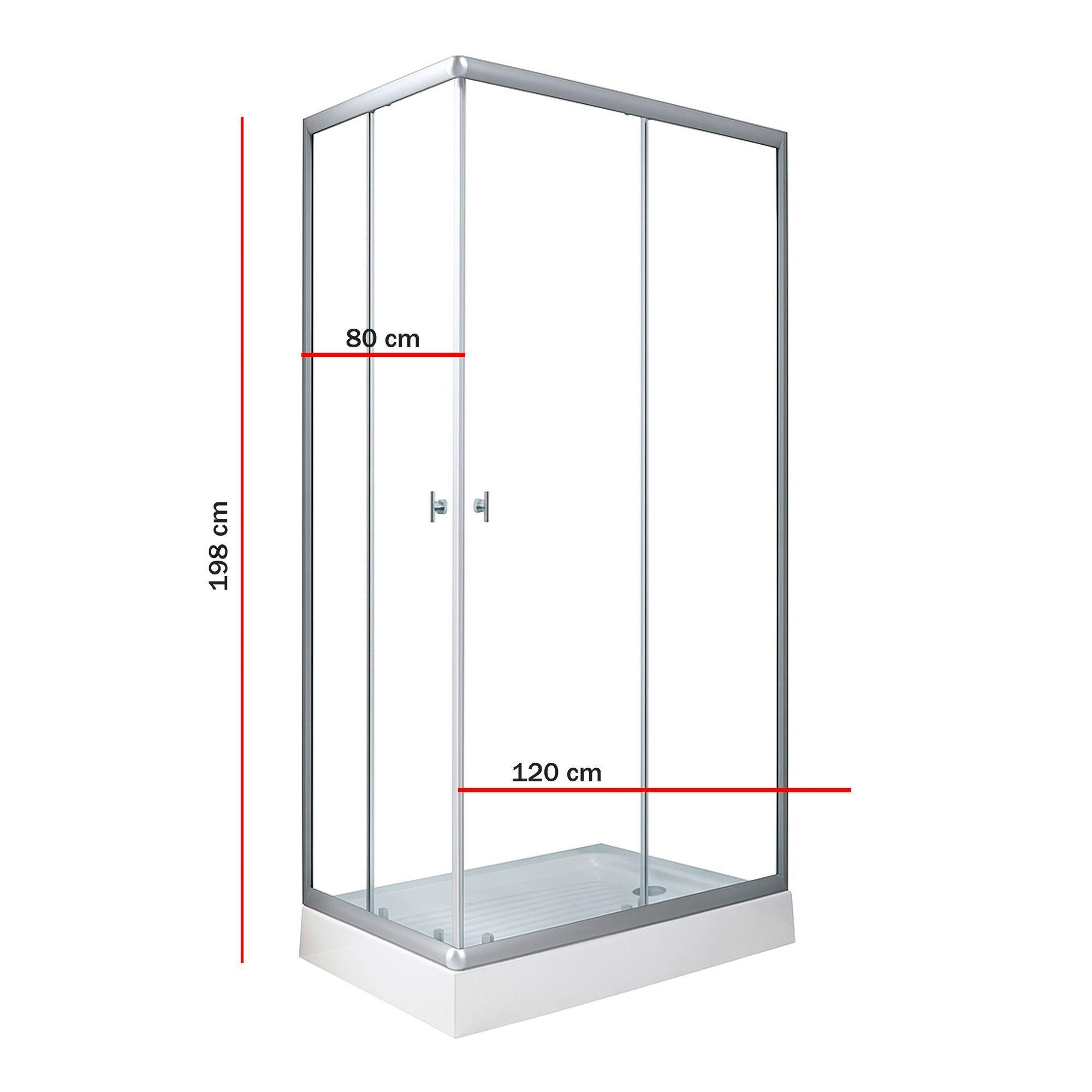 Shower Rectangular Lens Vidrios Transparentes 120x80cm (Incluye Receptáculo)-6