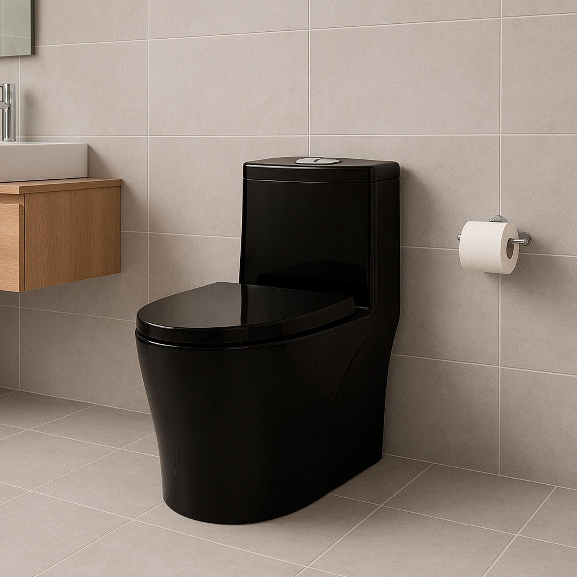 WC One Piece 2007 Negro Descarga a Piso 30 cm-3