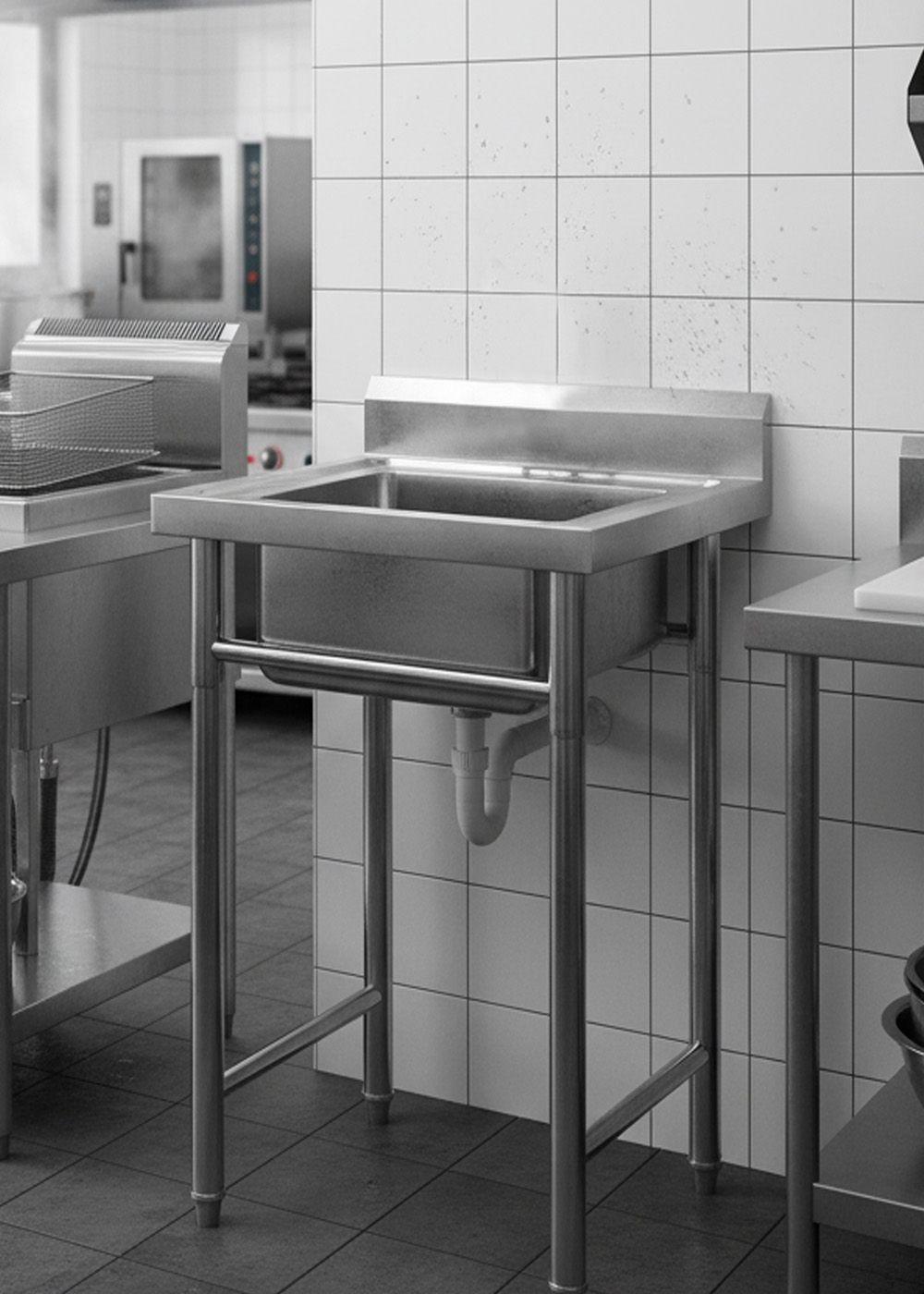 Lavafondo de Acero Inoxidable Joytek 50x50x90 cm-4