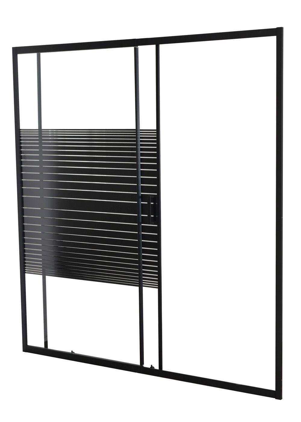 MAMPARA AJUSTABLE DE DUCHA STRAVA 160-180 LINEAS NEGRAS (2 HOJAS)-4