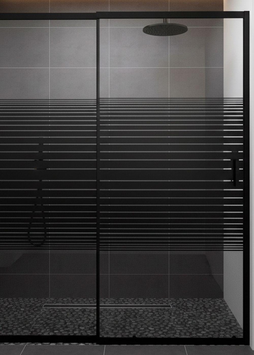 MAMPARA AJUSTABLE DE DUCHA STRAVA 160-180 LINEAS NEGRAS (2 HOJAS)-6