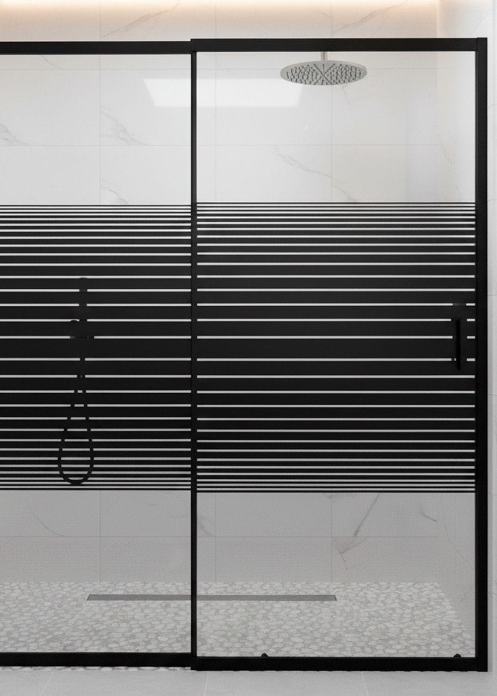 MAMPARA AJUSTABLE DE DUCHA STRAVA 160-180 LINEAS NEGRAS (2 HOJAS)-7