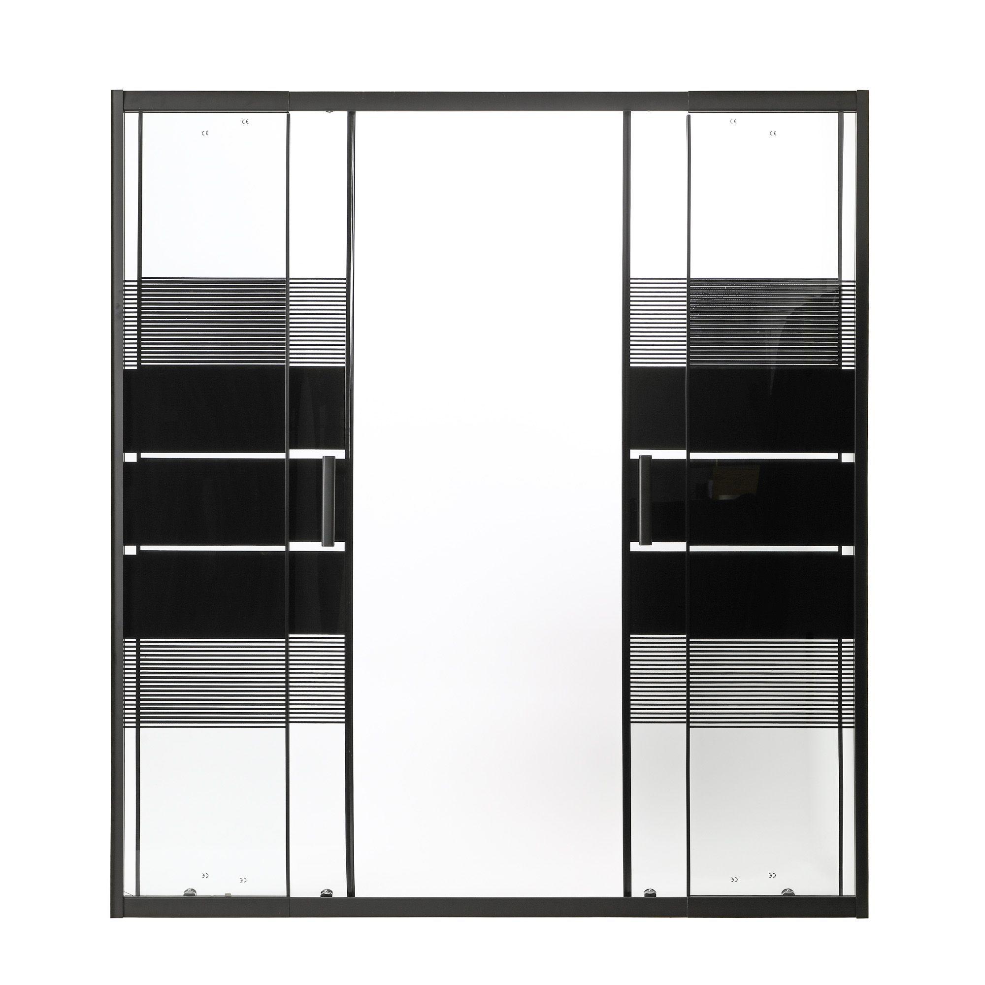 Mampara Ajustable de Ducha Style 160-180 cm Líneas negras-4