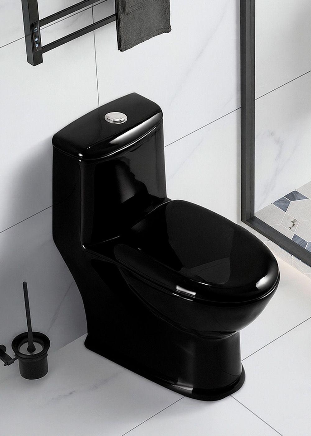 WC One Piece Black 2004 Descarga a Piso 30 cm con Sello Antifuga-2