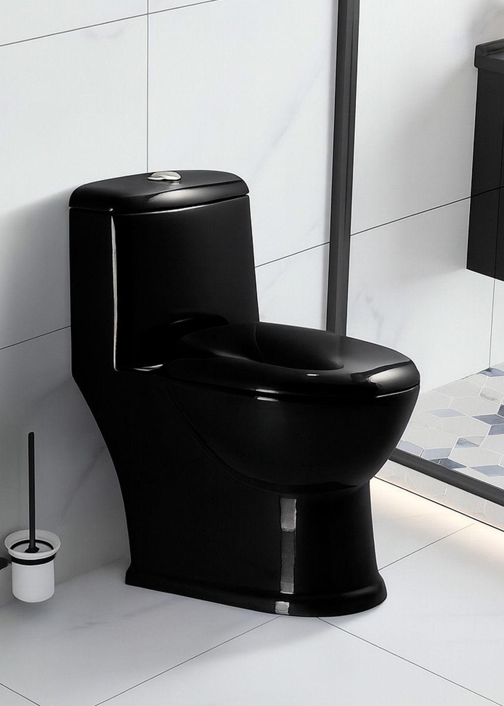 WC One Piece Black 2004 Descarga a Piso 30 cm con Sello Antifuga-3