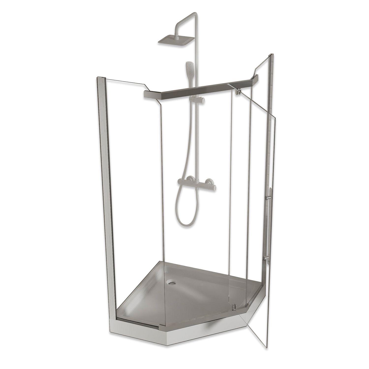 Shower Door Diamante con Receptáculo Joytek 90x90x185 cm-2