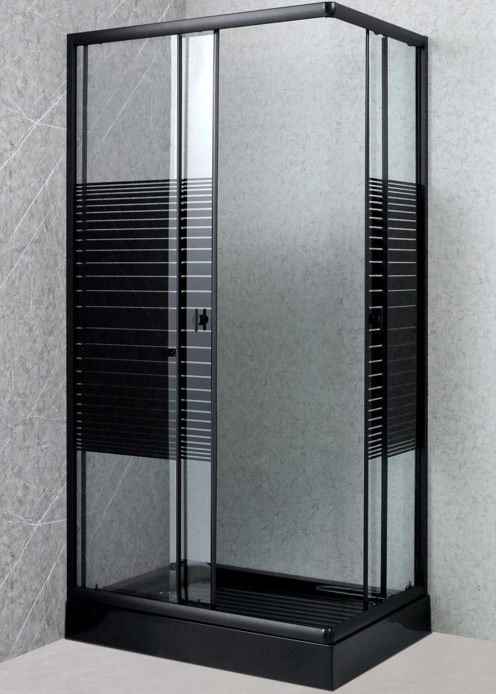 Shower Rectangular Strava Negro 100x70cm (Incluye Receptáculo)-2