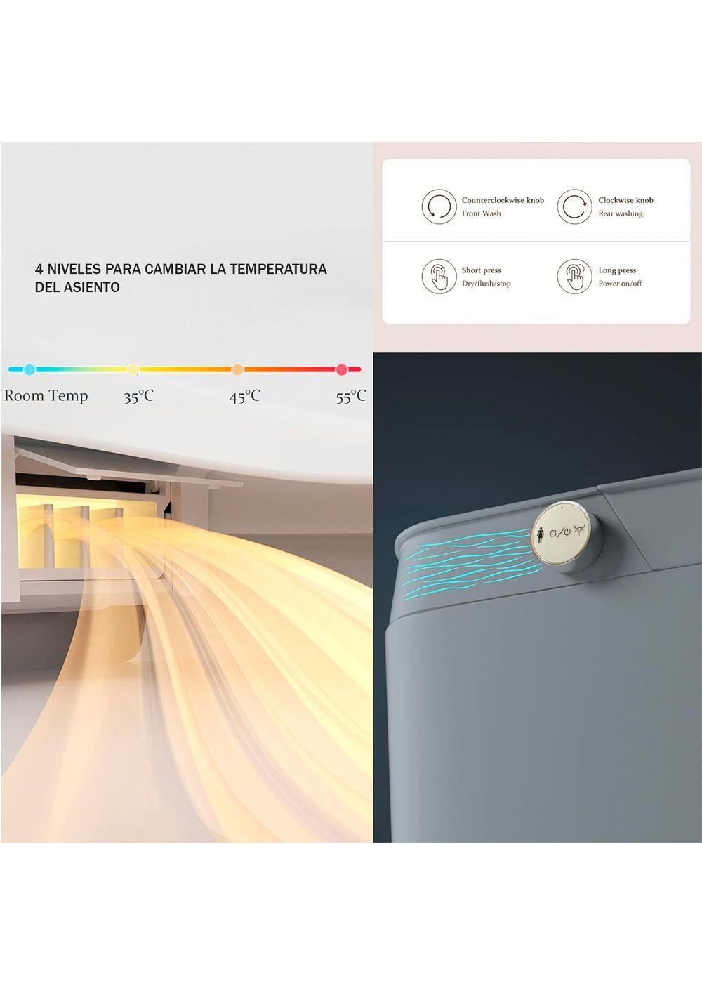 WC Inodoro Inteligente Apertura/Cierre Automático Descarga a Piso 30 cm-7